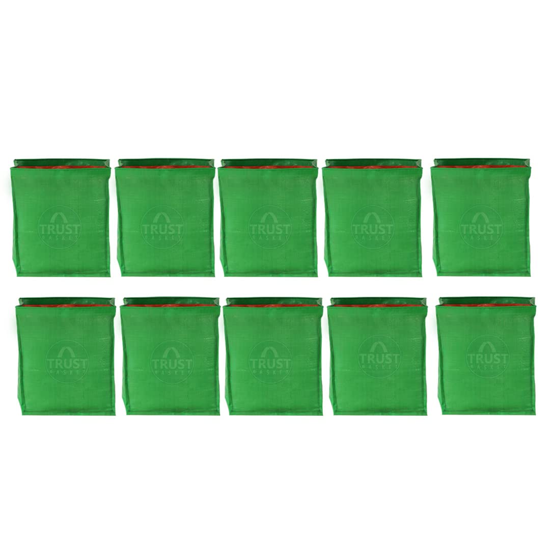 TrustBasket UV Treated Square Terrace Gardening Leafy Vegetable HDPE Grow Bags for Balcony (Set of 10)-12 * 12 * 12 inch | Washable and Reusable Plant Container Bags (B08QYQMJYY) Amazon Price History, Amazon Price Tracker