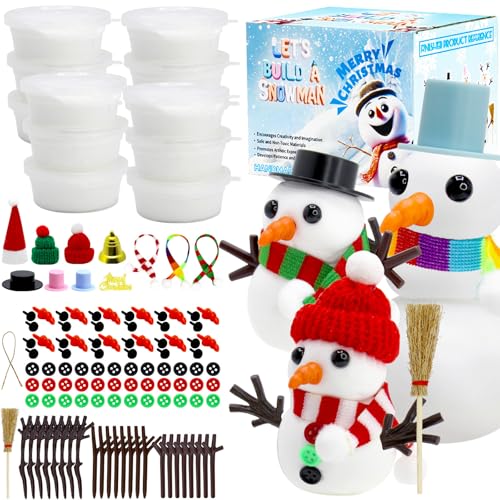 Tuzuaol 12 Pack Snowman Making Kit for Kids, Build a