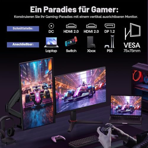 KOORUI 24.5 Zoll Monitor QHD 165Hz IPS 1ms AdaptiveSync VESA – Ansicht 6