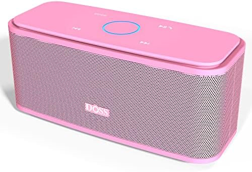 DOSS Bluetooth Speaker, SoundBox Touch Portable Wireless Speaker with 12W HD Sound and Bass, IPX4 Water-Resistant, 20H Playtime, Touch Control, Handsfree, Speaker for Home, Outdoor, Travel-Pink