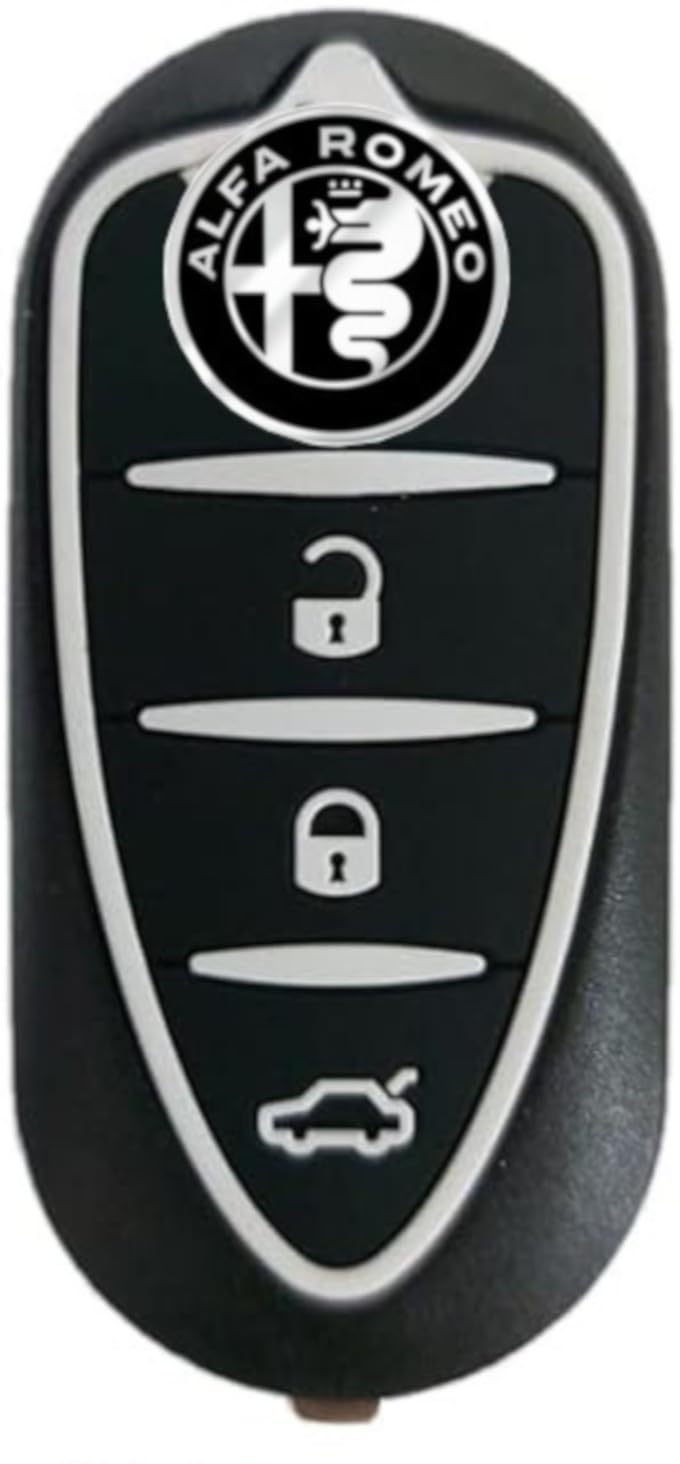 Chiave per Telecomando Compatibile per Alfa Romeo MiTo Giulietta Brera 159 Guscio con Lama a 3 Tasti+logo rosso nero