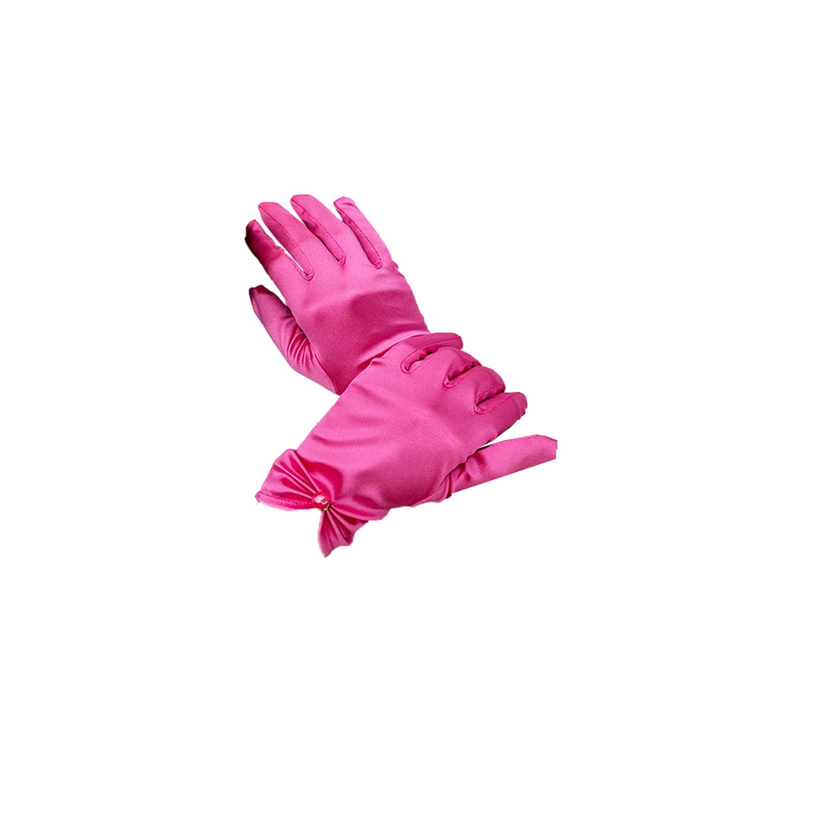 Ymacy Satin Wedding Dress for Women Opera Party 1920s Gloves Wrist Length Gloves - pink - One Size