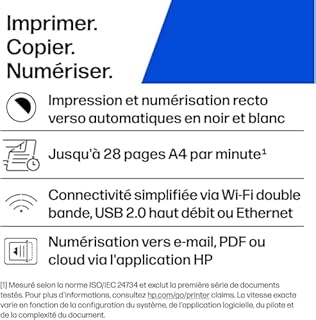 HP LaserJet M235sdw, 8J9K7F, Imprimante Multifonction A4, Recto/Verso Automatique Noir et Blanc, 27 ppm, Wi-FI, Ethernet, USB, ADF, Smart, Écran LCD, Grise