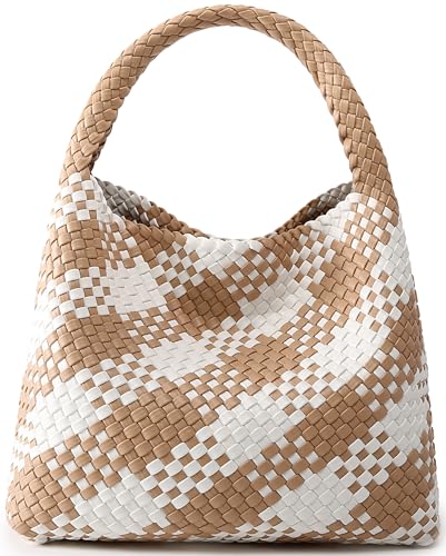 Image of Queenoris Fashion Hobo Bags for Women Top-handle Shoulder Bag Vegan Leather Purses Soft Summer Tote Bag | WOVEN