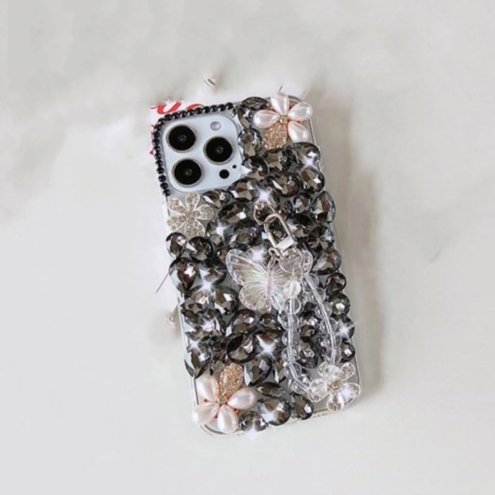 Girls Shining Bling Phone Funda de Lujo para teléfono móvil con Diamantes para Samsung A50 A70S A52 A71 A51 A72 A73 A53 A33, Negro, para Samsung A70S