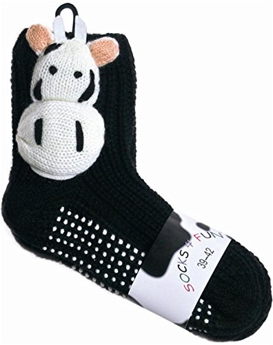 Wowerat Homesocks - Calzini da mucca con suola in