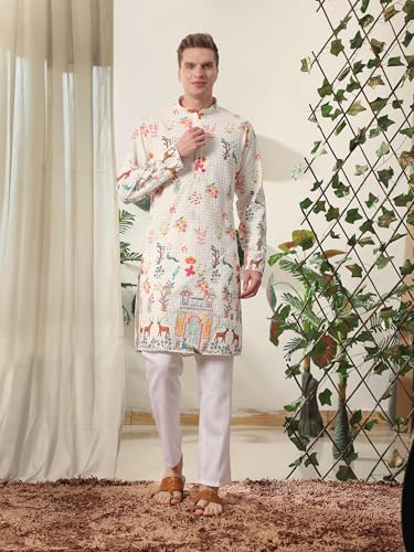 Mens Indian Traditional Cotton Kurta Sets, Men Kurta Set Indian Wedding Dress (A-125)2