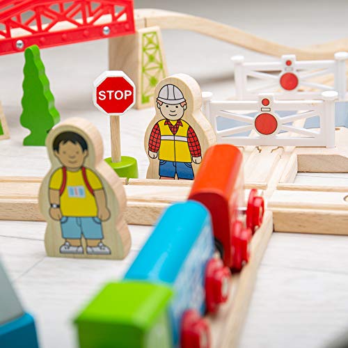 Bigjigs Rail Holzeisenbahn Set Stadt und Land – Bild 6