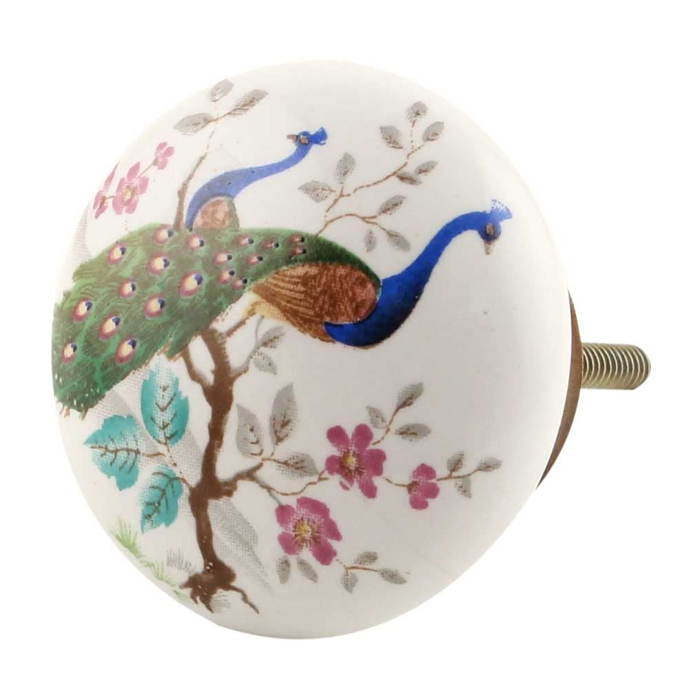 Indian-Shelf 4 Pack Multicolor Peacock Ceramic Drawer Knobs for Kitchen Cabinet Hardware Door Decorative Dresser Pulls Premium Handcrafted-image-34