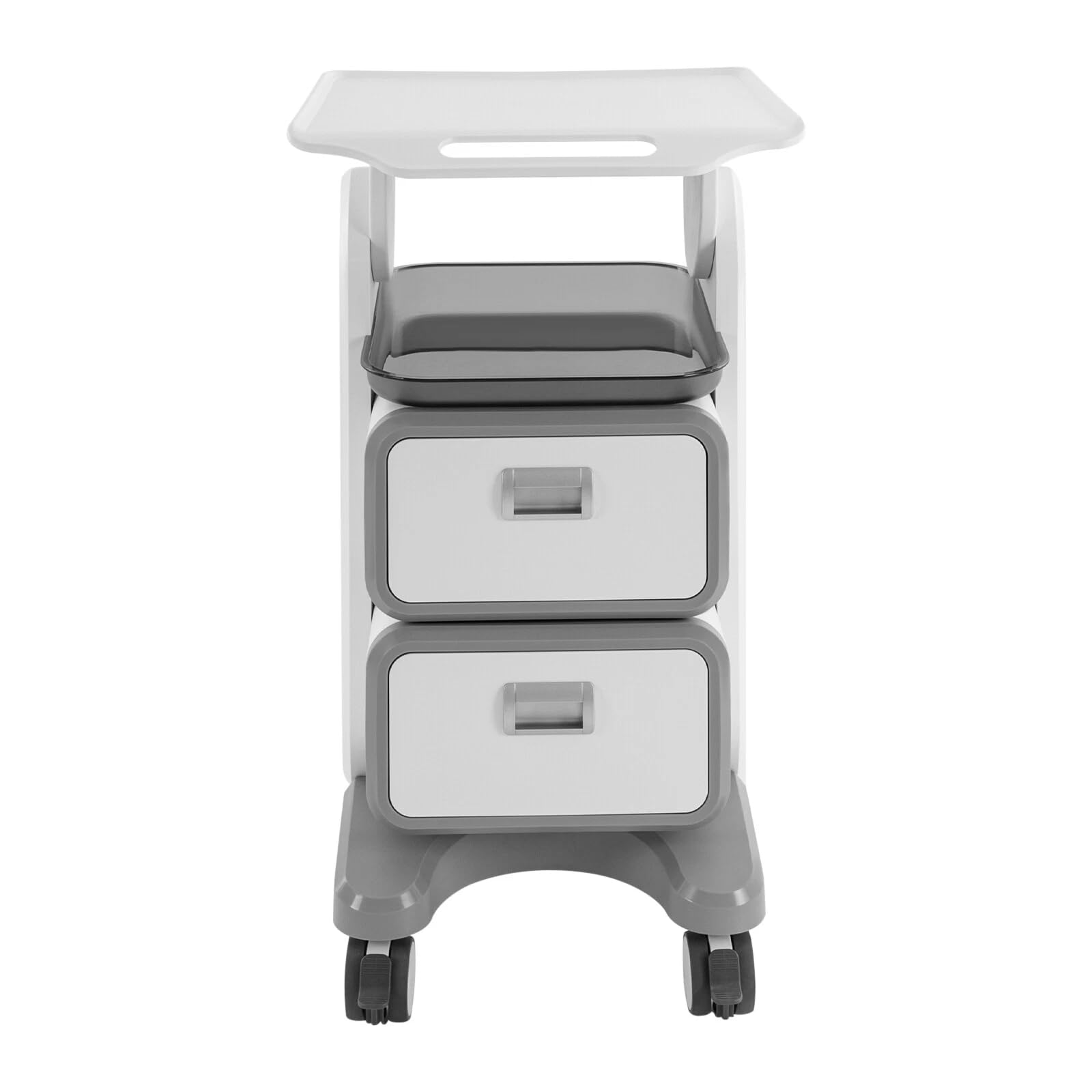 Carrello di servizio medico professionale,carrello medico con 2 cassetti 4 ruote universali silenziose capacità di carico 60 kg, per laboratorio, armadietto dentale e salone di bellezza