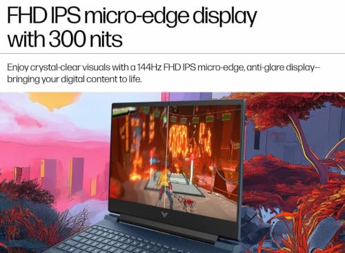 Image of HP Victus 15.6 inch Gaming Laptop, Intel Core 5-210H, 24GB DDR5 RAM, 512GB SSD, NVIDIA GeForce RTX 3050 (6GB), 144Hz FHD IPS, Backlit KB, Wi-Fi 6, Win 11, Blue, 15-fa2554TX