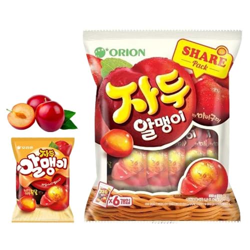 韓国グミ マイ オリオン 果汁 5種アソート(葡萄・プラム・ライチ・キウイ・マンゴー) 個包装 人気スナック 甘くて美味しいおやつ 韓国お菓子 プレゼントにも最適 (プラム (36g×6袋))