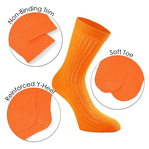 Image of Women's Mesh Sheer Lace Cotton Crew Socks Pack Of 3