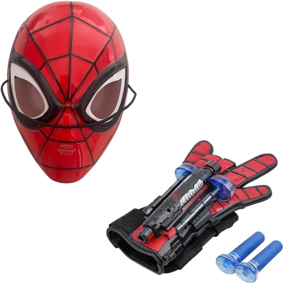 Kit super heróis, Kit Brinquedo Infantil, Cores Sortidas, para Crianças +3 Anos, com Luva Lança Dardos e Máscara