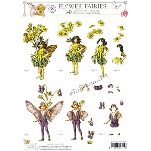 Flower Fairies 8 Ragwort & Violet Fairies by Cicely Mary Barker 3d Decoupage Sheet Cover