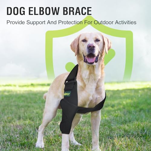 Image of Dog Front Leg Brace for Dogs, Elbow & Shoulder Support for Elbow Hygroma, Arthritis, Dysplasia & Calluses, Prevent Licking Wounds, Left Leg Size M