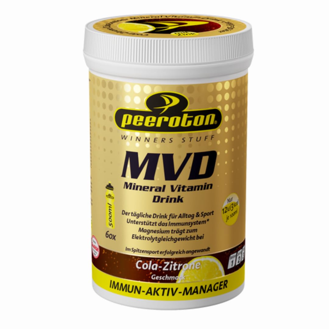 Peeroton MVD Mineral Vitamin Drink - Cola-Zitrone, Elektrolyt Pulver mit den 5 wesentlichen Elektrolyten plus Zink, Magnesium und Vitamin C - regelmäßig einnehmen und das Immunsystem stärken, 300g