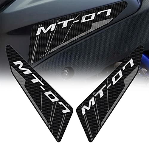 アンチスリップレザーサイドタンクパッドオートバイアクセサリー保護膝グリップマットデカールに適合するMT-07 MT07 2014 2015 2016 2017