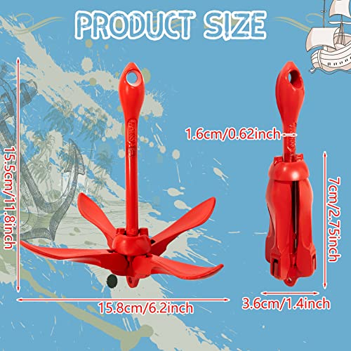 Image of Lounsweer 2 Pack 1.5 /3.5 lb Marine Kayak Anchor Kit Folding Grapnel Anchor Kit Boat Kayak Fishing Accessories for Small Boats Kayaks Canoe Paddle Boards