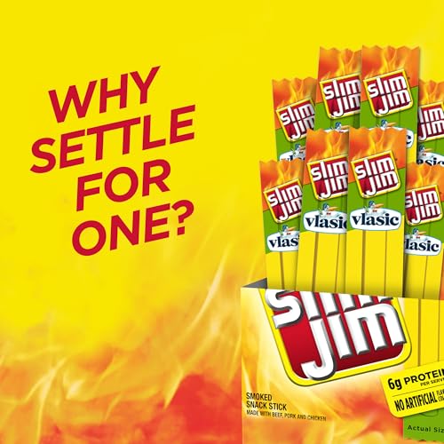 Slim Jim Smoked Meat Sticks, Vlasic Dill Pickle Flavor, 6g Protein Per Serving, Snack Size, Lunchbox Snack, 0.28 oz. (26 Count) - Image 4