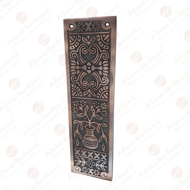 Adonai Hardware Decorative Aluminium Push Plate (15 Inch Melchizedek x 1 Pack, Antique Copper)