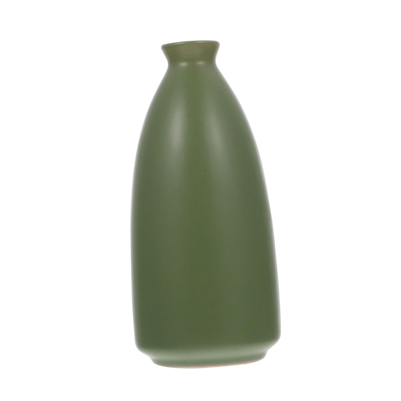 Jarrón de cerámica verde Zen para decorar mesitas auxiliares de salones