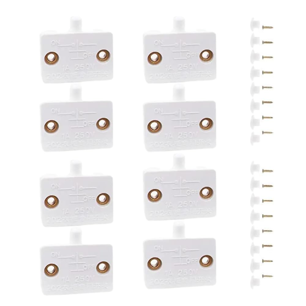 KLINE ACCESSORIES Mini Wardrobe, Cabinet, Drawers Light Switch in White Finish,1A – 250V, Pack of 8.