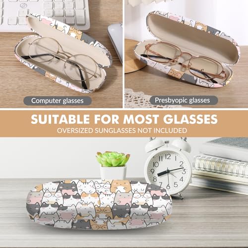 Image of Glasses Case Hard Shell,Portable Protective Eyeglasses Case, Eyeglass Holder Box with Cleaning Cloth, for men women