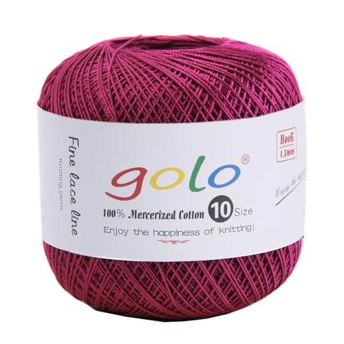 Image of golo Crochet Thread Crochet Yarn for Crocheting Cotton Yarn for Hand Knitting Rouge Red 213