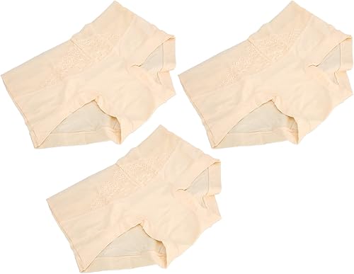 Betued 3pcs Postpartum Panties Maternity Panties,Lace Panties,Mid Waisted Pure Cotton Breathable,Cushions Lace Panties,Mid W