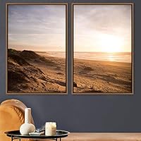 2 Piece Framed Canvas Wall Art Sunset Canvas Prints Home Artwork Decoration for Living Room,Bedroom - 16