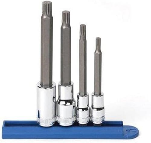 GEARWRENCH Juego de 4 llaves de vaso de puntas cuadradas triples extralargas de 38" y 12", métricas - 80572