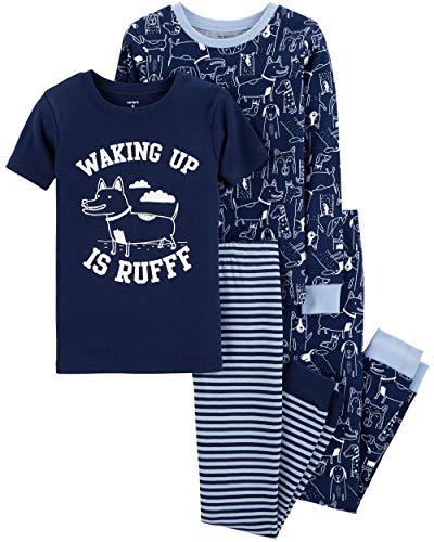 Pyjama garçon coton anti-irritation Carter's ensemble 4 pièces coupe ajustée sécurisée