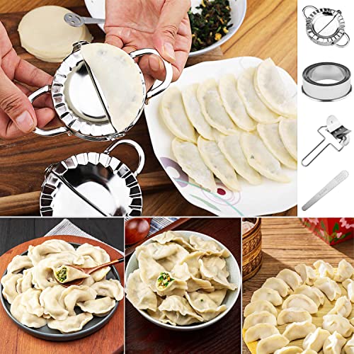 Foto von RNHDLY Ravioli Former 8 Stück Ravioli Maker Edelstahl Dumpling Maker Teigtaschenformer Set Maultaschen Former für Küche Werkzeuge Knödel Ravioli Biscuit Cutters