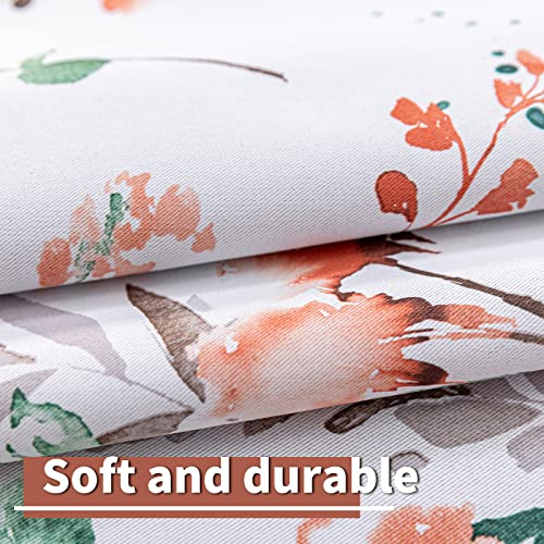 Image of MYSKY HOME Fall Curtains 108 Inch Length for Living Room Darkening Thermal Insulated Panels Floral Curtains Light Blocking Grommet Top Vintage Classical Curtain, W 52 inch, 2 Panels, Orange