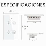 MOES Interruptor de pared inteligente WiFi para ventilador de techo, Smart Life/Tuya APP temporizador remoto y contagio, compatible con Alexa y Google Home, no requiere concentrador, requiere cable neutro, blanco