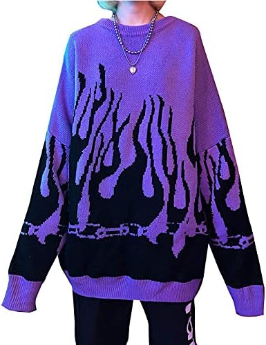 Women Sweater Long Sleeve Flame Bat 