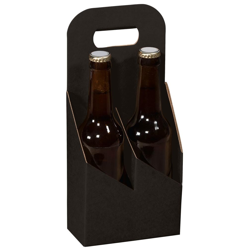 2er Flaschenträger schwarz mit Tragegriff 13 x 6,5 x 29 cm, 30 Stück