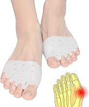 Cuscinetti Metatarsali Donna Uomo, 4pz Silicone Separatore Dita Piede, Gel Distanziatore Dita Piedi, alleviare la metatarsalgia, Mortons Neuroma, dolore all'avampiede (Bianco)