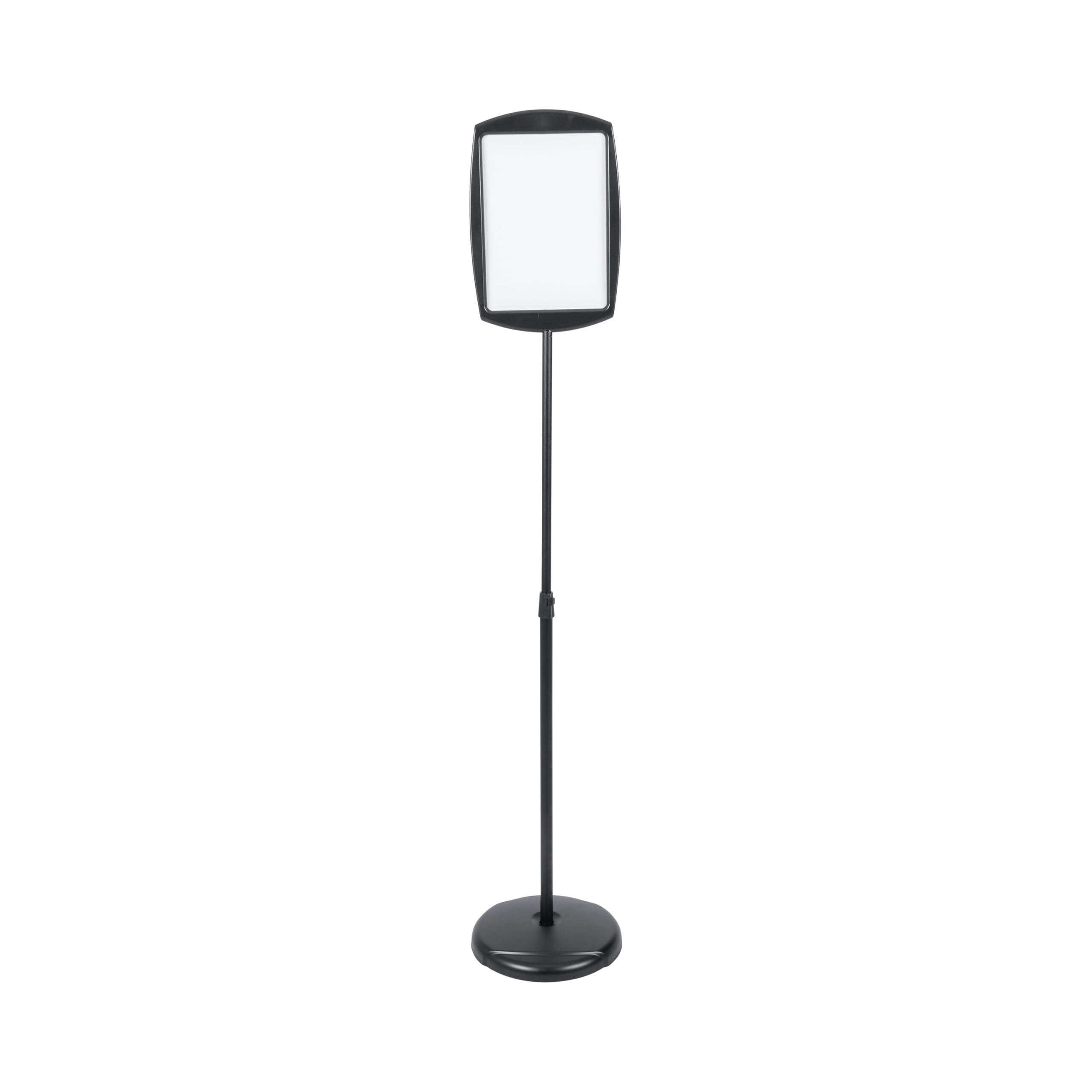 Bi-Office Black Vertical Floor Sign Magnetic Drywipe Surface