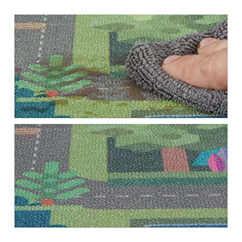 Relaxdays Speelmat straat, vrij van schadelijke stoffen, waterdicht, antislip, speeltapijt kinderen, PVC, 0,5 x 120 x 80… - Afbeelding 7