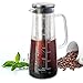 Macchina da caffè 2 in 1 per preparare il caffè a freddo, brocca in vetro con coperchio, 1,2 litri, filtro in acciaio inox rimovibile e senza BPA, per caffè ghiacciato, tè freddo, succo di frutta