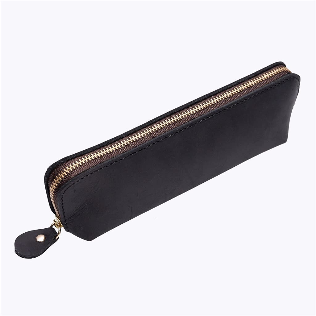 ACiyD Estuche de lápices de Cuero de Vaca Retro Bolsa de Almacenamiento Suministros de Oficina Comercial (C, 190x45 mm) (F 190x45 mm)