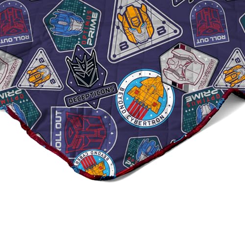 Image of Northwest Transformers Patches Twin Quilted Blanket, Comfy Throw, Adults Boys Girls, Soft Lightweight Bedding for Bed, or Couch, 60 x 80 inches