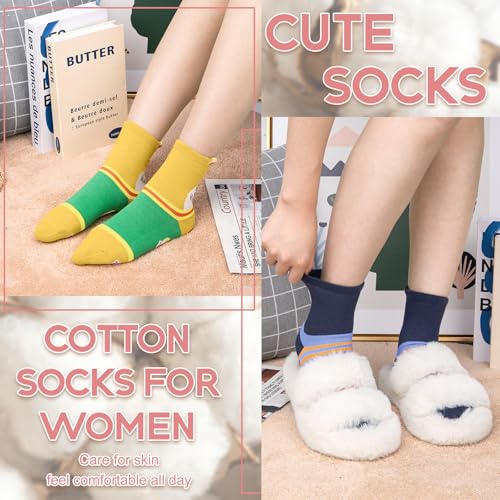 Image of Chalier Womens Funny Socks Cozy Cute Printed Patterned Fun Socks Novelty Cat Dog Socks for Women