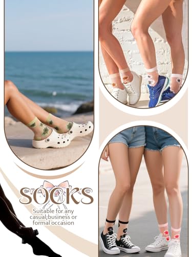 Image of Campsis Women Sheer Socks Sheer Ankle Socks for Women and Girls