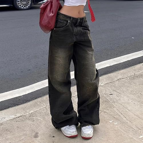 Distressed Baggy Jeans for Women High Rise Wide Leg Boyfriend Jeans Loose Skater Denim Pants Y2K Streetwear3