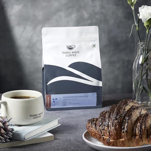 Image of THIRD WAVE COFFEE Arabica Monsoon Malabar Coffee, Medium Roast, Medium Grind for Electric Dripper Brewing, 250g