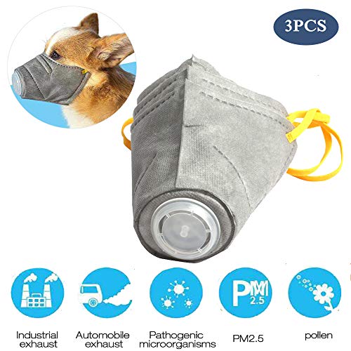 BEUTEESER 3 PCS Dog Mask, Breathable Pet Muzzle Protective Masks for Small to