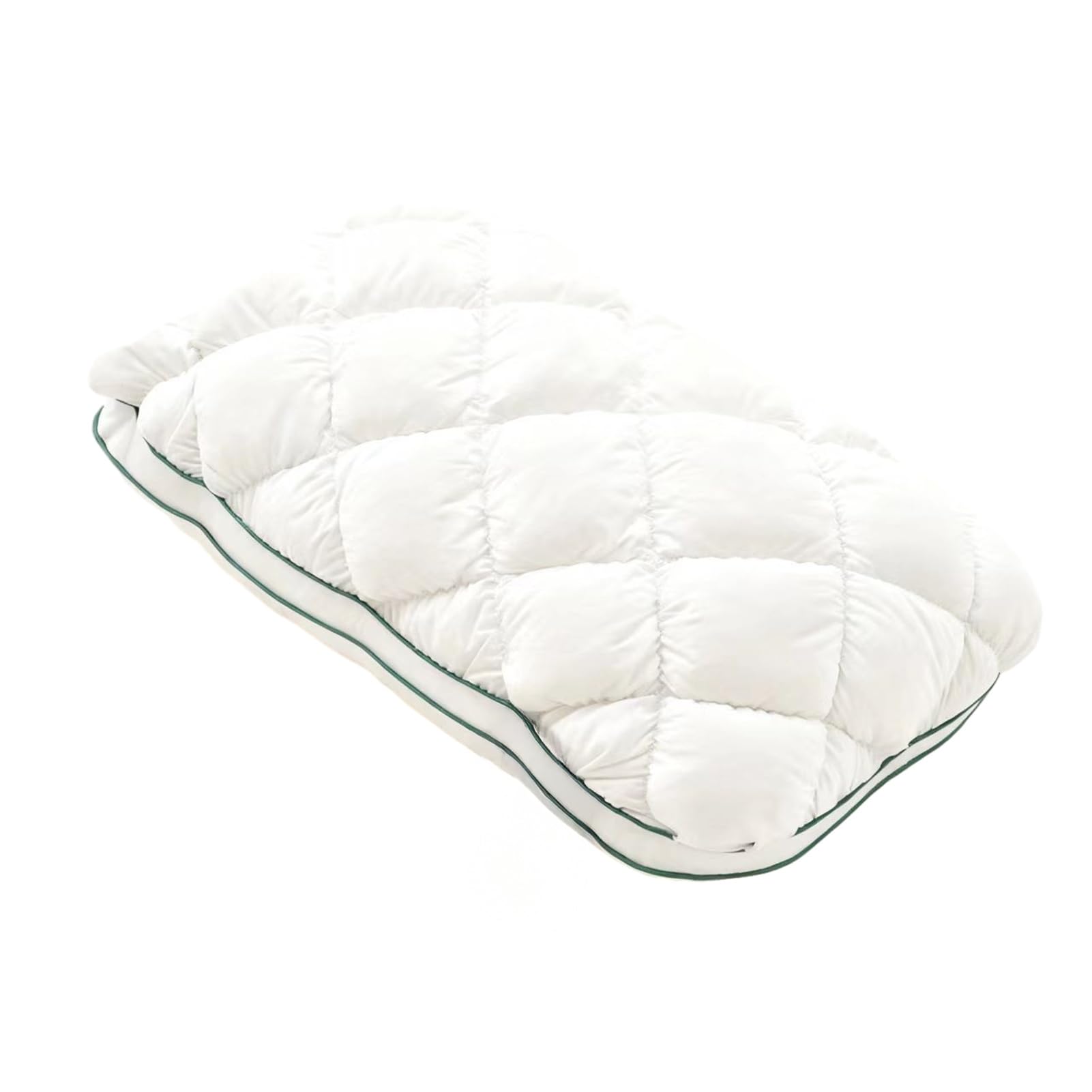 Pineapple Bun Pillow, Fluffy Quilted Bed Pillow for Sleeping, Cooling Marshmallow-Soft with Breathable Fabric, Supportive Cushion for Back Side Stomach Sleepers, Bedroom Dorm Couch Comfort White S